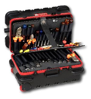 Military Style Rolling Tool Case with 3 Tool Pallet Organizers